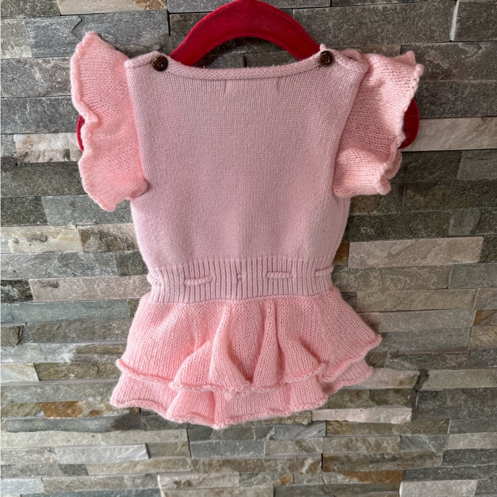 Ashmi & Co. Pink Ruffled Baby knitted onesie Dress - Picture 3 of 5